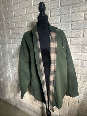 Coleman Dark Green Field Jacket with Plaid Lining